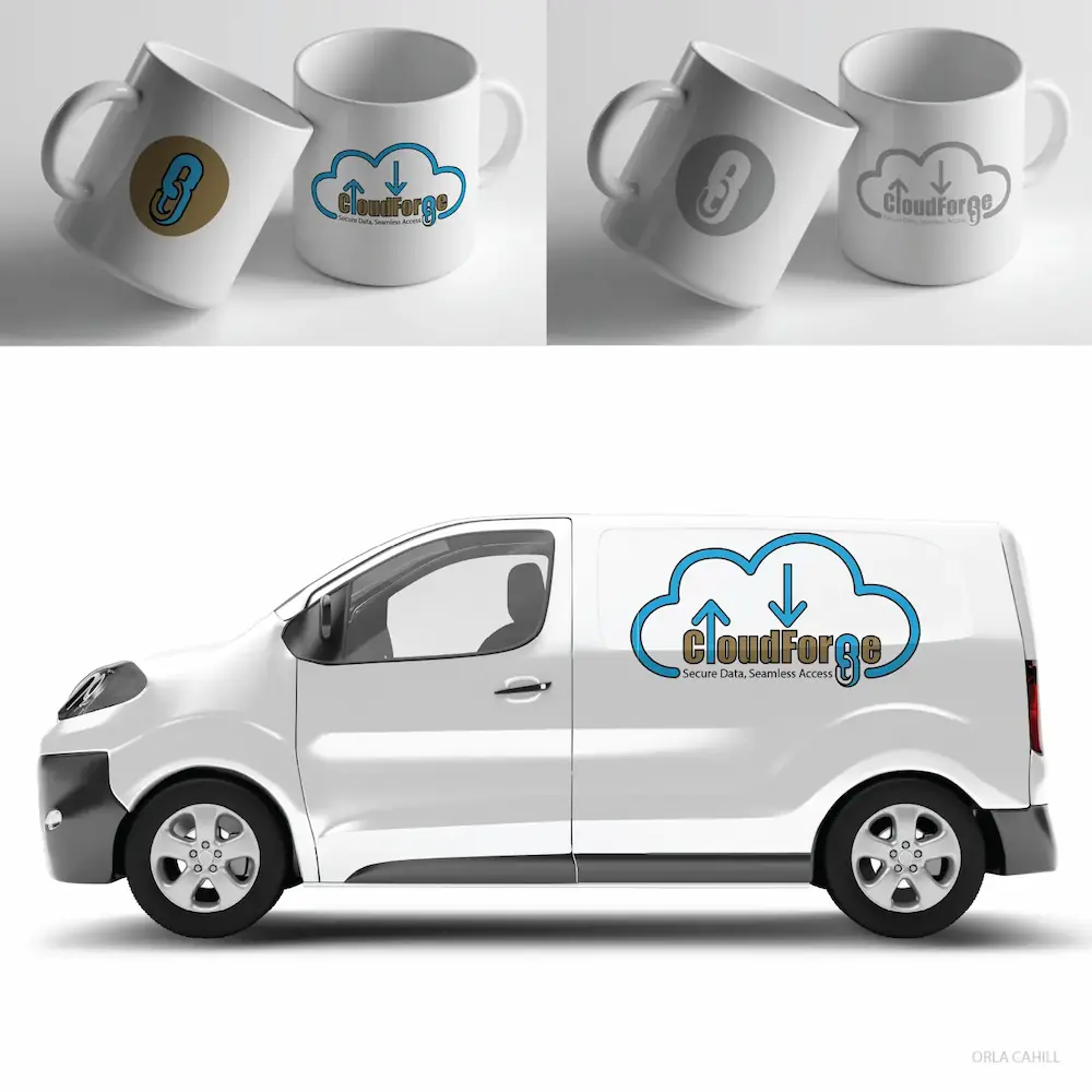 Cloud Forge professional logo construction for data security and cloud architecture